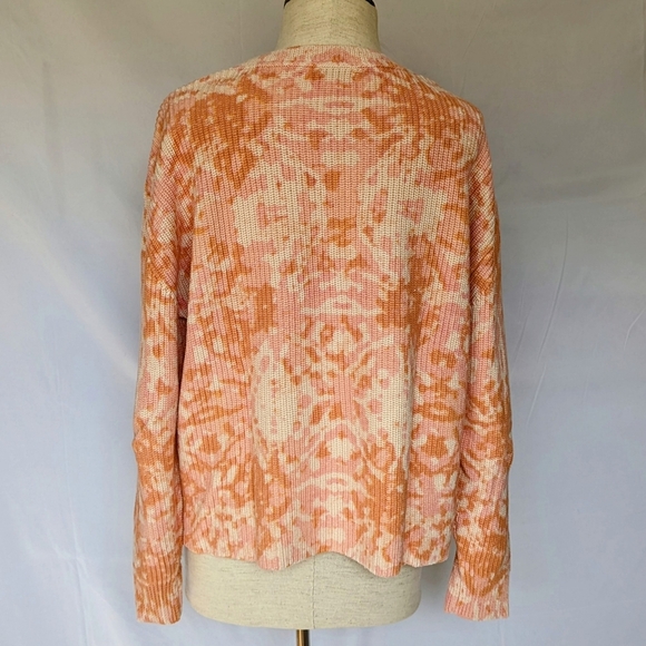 525 Sweater Shaker Knit Crew Neck Pullover Boxy Fit 100% Cotton Peach Pink L EUC - Picture 6 of 10